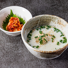 鶏白湯スープご飯 キムチ添え