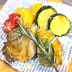 皮パリハーブチキングリルと野菜のグリル