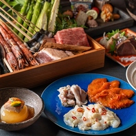 旬の野菜や鮮魚など、厳選食材を味わえるコースの数々