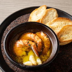 海老とホワイトアスパラアヒージョ