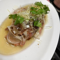 旬の魚の生姜葱香り蒸し