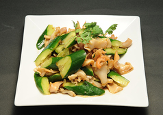 ツブ貝とキュウリの黒酢和え