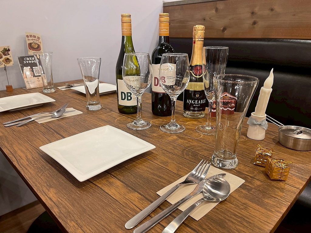 ハウスワインもご用意しております。記念日、誕生日などにおすすめです！