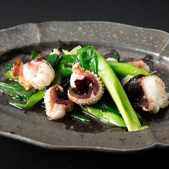 イカと九条ねぎの炒め