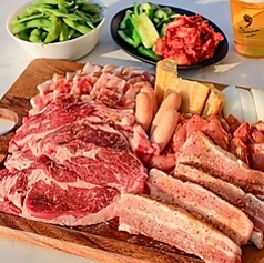 プライムビーフ×とろ旨豚バラの肉盛りBBQスタンダードコース