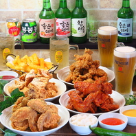 韓国チキン全7種類＋45種類のドリンクが食べ飲み放題♪