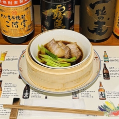 豚角煮と九条ねぎのせいろ蒸し