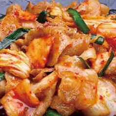 地鶏ももとキムチ炒め