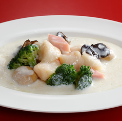 貝柱のミルクソース煮