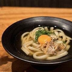 月見かすうどん