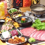宴会コースに+2000円で飲み放題付き♪2週間前のご予約で飲み放題30分延長！