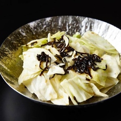 塩ダレ昆布キャベツ/ブレンド塩仕立て枝豆/にんにくホイル焼き