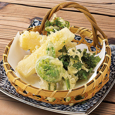山菜天布羅盛り