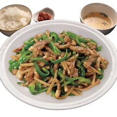 青椒肉絲定食