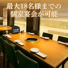 【2～6名様個室×3】最大18名様まで／ご宴会におすすめのテーブル個室。結合することにより最大18名様までのご宴会が可能です。扉付きの個室ですので、まわりを気にせずお食事をおたのしみいただけます。