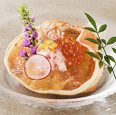 ずわいがにといくらの冷製ジュレ掛け