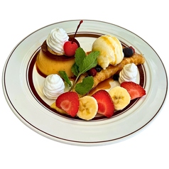 プリンとクレープアラモード