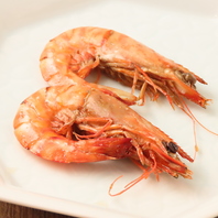 市場から仕入れた新鮮な海老！