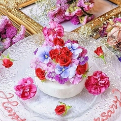 ◆話題沸騰中◆お誕生日やお祝いに大人気のミエーレのお花畑のフラワーホールケーキ♪