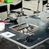 【テーブルコンロ チェア】・コンロ付きテーブル110×110cm 1台／4名～6名・ディレクターズチェア※チャイルドチェアは当日先着順（数に限りあり）