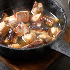 あんこうと白ネギのあん肝醤油アヒージョ