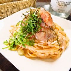 山盛り明太子のクリームパスタ　1300円