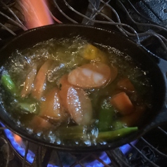 チョリソーと野菜のピリ辛アヒージョ