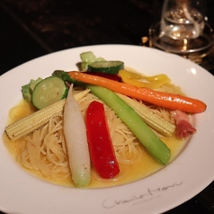 季節の野菜とパンチェッタのブロード仕立て アーリオオーリオ