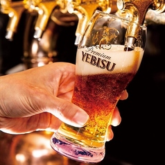 生ビールはYEBISU飲み放題にもつついてます！