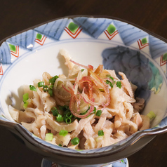 香味野菜と鶏皮ポン酢