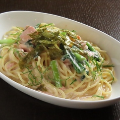 明太サーモンクリームパスタ