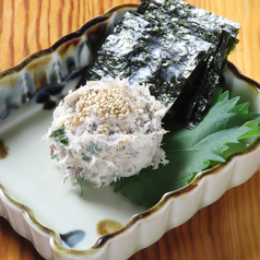 焼鯖といぶりがっこのチーズ和え