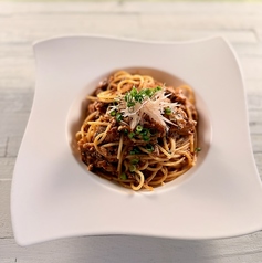 本日のパスタ　秋刀魚のラグーパスタ