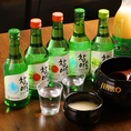 チャミスル各種、マッコリなどの各種韓国酒も取り揃えております。お好みのお酒をお楽しみください。