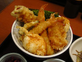 ちく玉海老天丼
