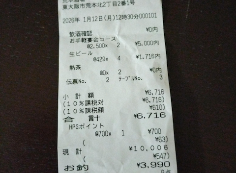 情熱ホルモン 荒本酒場: 赤ちゃんさんの2026年01月29日の1枚目の投稿写真