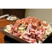 ジンギスカン鍋。中華麺で〆ます。